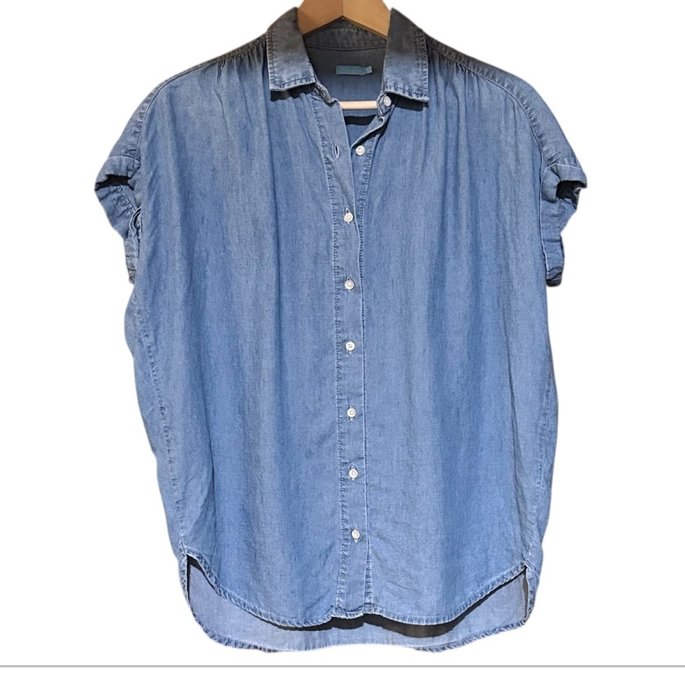 EUC J. McLaughlin Blue Button-Up Top
